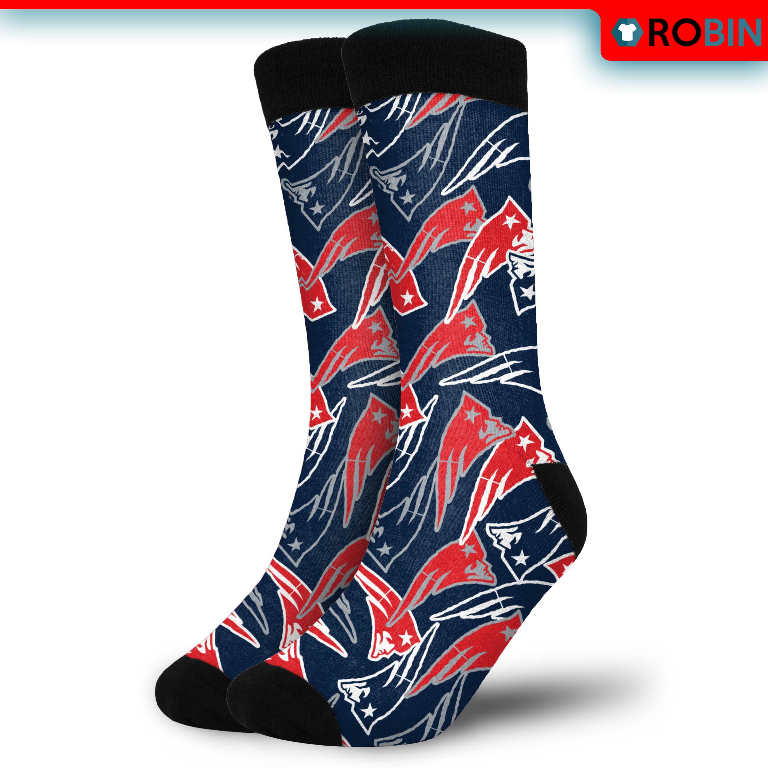 Nfl Pattern Socks New England Patriots NFL Logo Blast Socks - RobinPlaceFabrics