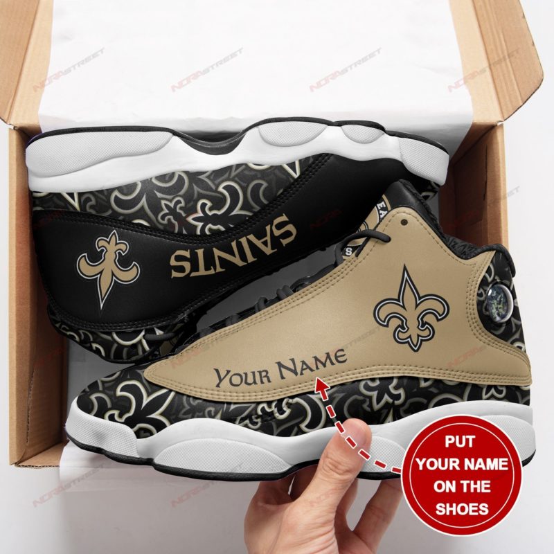 New Orleans Saints Personalized Football Air JD13 Sneakers
