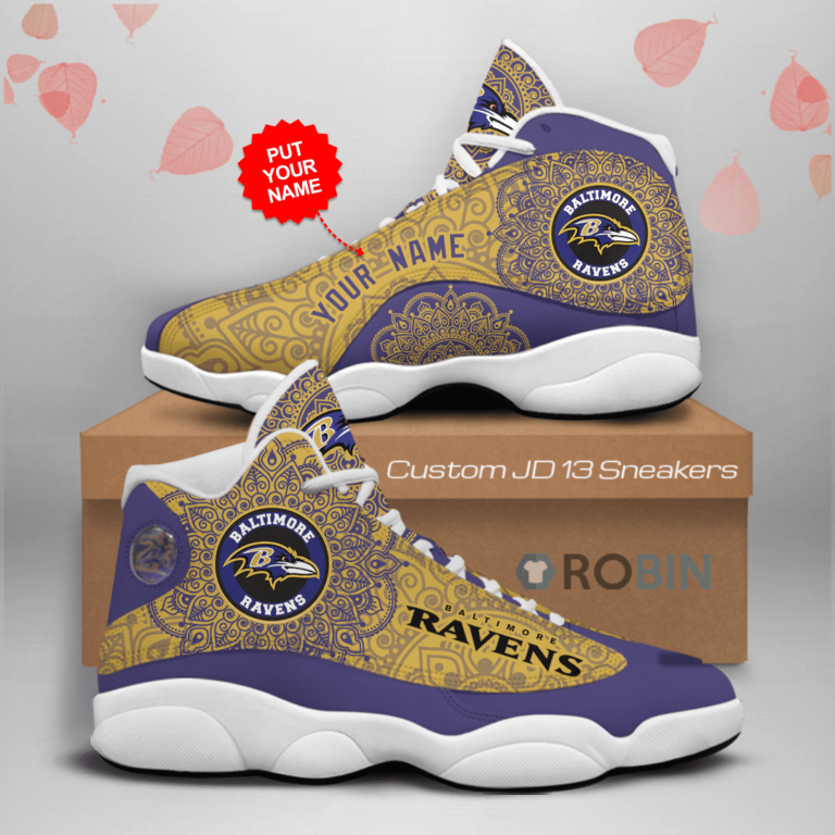 NFL Baltimore Ravens Air Jordan 13 Shoes – Custom Sneakers – RBJD1380