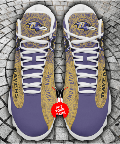 NFL Baltimore Ravens Air Jordan 13 Shoes – Custom Sneakers – RBJD1380