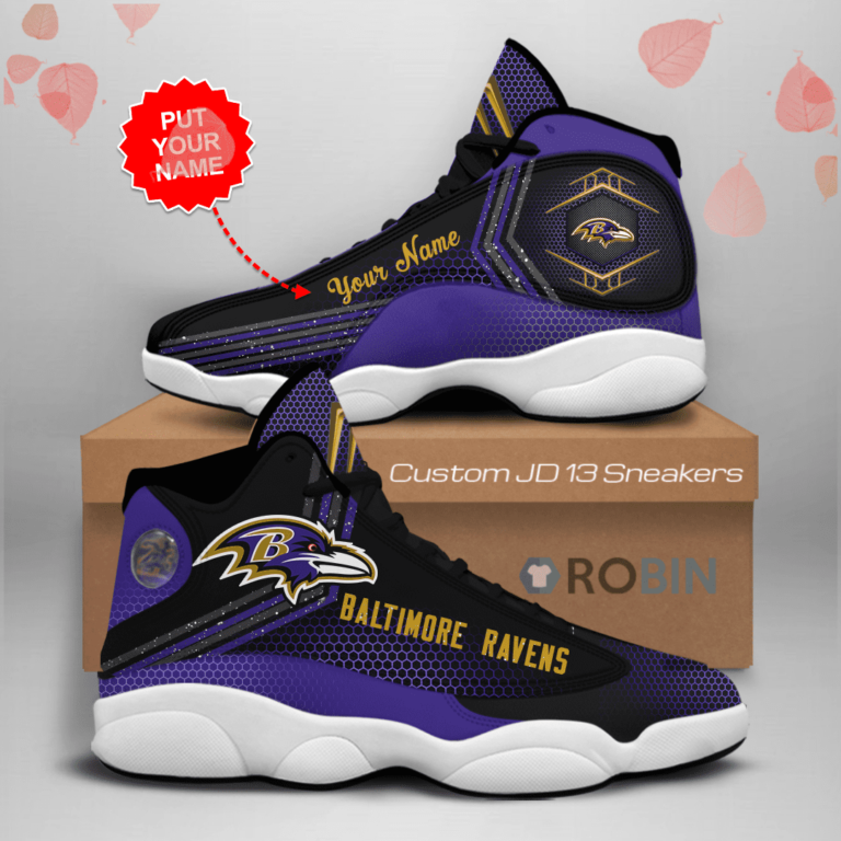 NFL Baltimore Ravens Air Jordan 13 Shoes Personalized