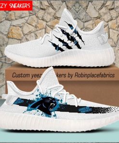 NFL Carolina Panthers Yeezy Boost White Sneakers