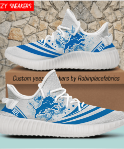 NFL Detroit Lions Yeezy Boost White Sneakers