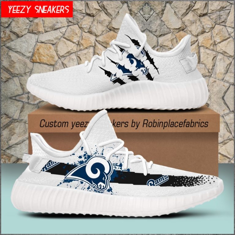 NFL Los Angeles Rams Yeezy Boost White Sneakers