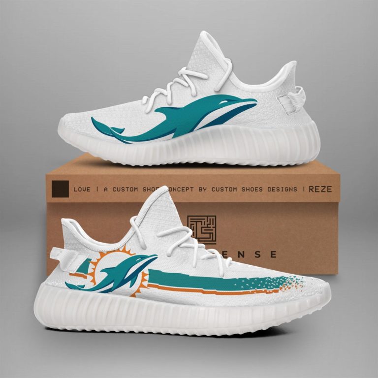 NFL Miami Dolphins Yeezy Boost White Sneakers