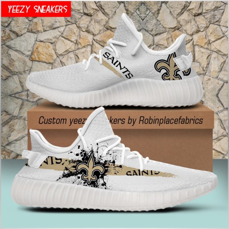 NFL New Orleans Saints Yeezy Boost White Sneakers