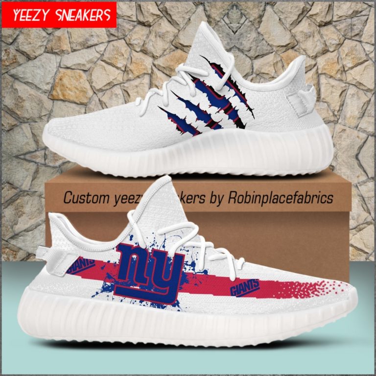 NFL New York Giants Yeezy Boost White Sneakers
