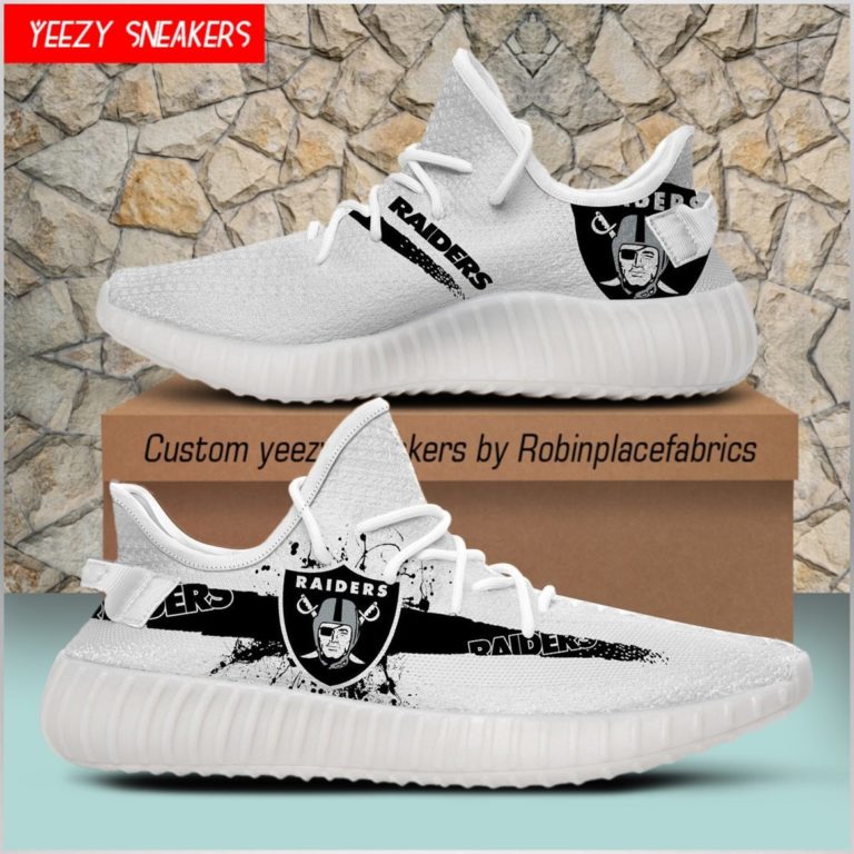NFL Oakland Raiders Yeezy Boost White Sneakers