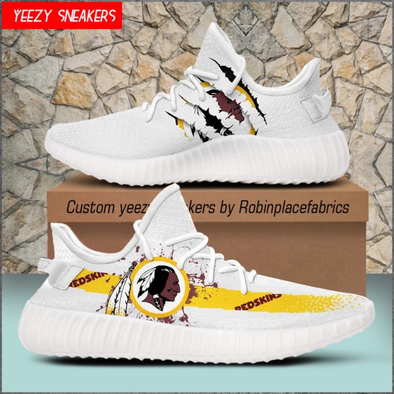 NFL Washington Redskins Yeezy Boost White Sneakers