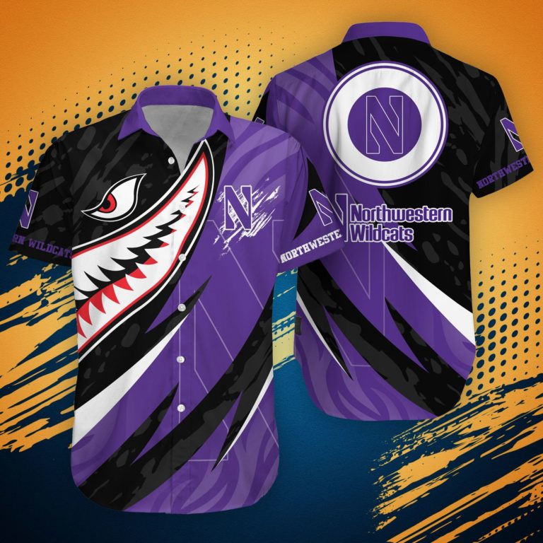 Northwestern Wildcats Shirt Hawaiian Shirt Shark Summer Hawaiian Style