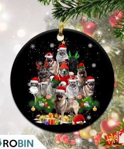 Norwegian Elkhound Christmas Tree Lights Christmas Ornament