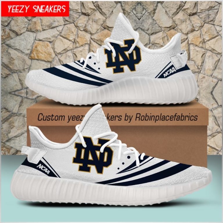 Notre Dame Fighting Irish Yeezy Boost White Sneakers