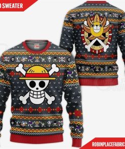 One Piece Ugly Christmas Sweater Straw Hat Priate Xmas Hoodie