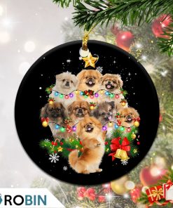 Pekingese Christmas Tree Lights Christmas Ornament