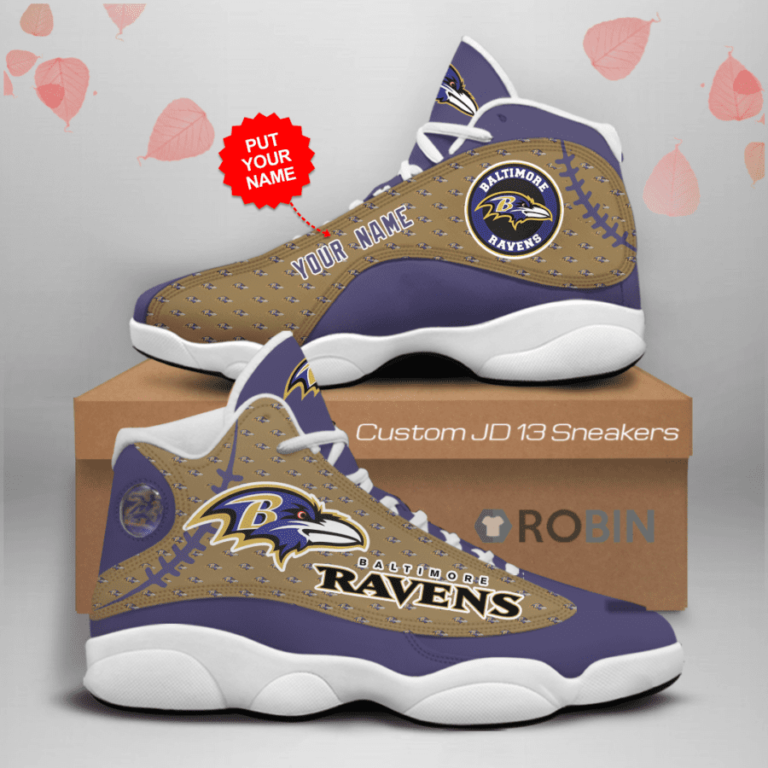 Personalized Baltimore Ravens Air Jordan 13 Shoes