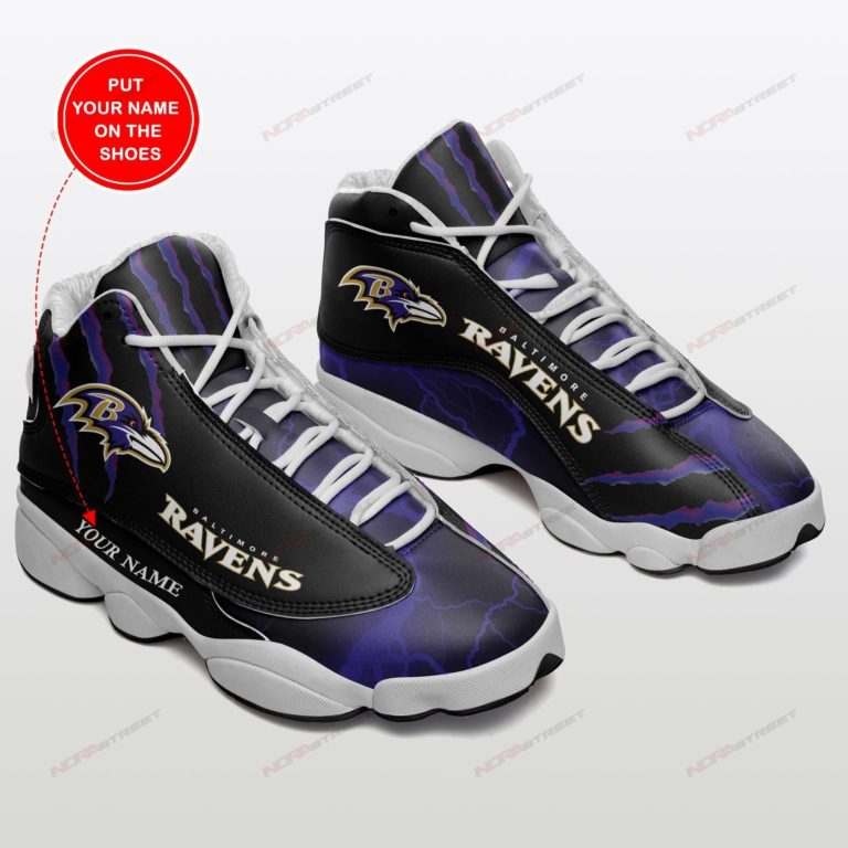 Personalized Baltimore Ravens Football Air JD13 Sneakers