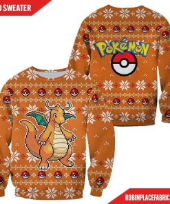 Pokemon Dragonite Ugly Christmas Sweater Custom Xmas Gift