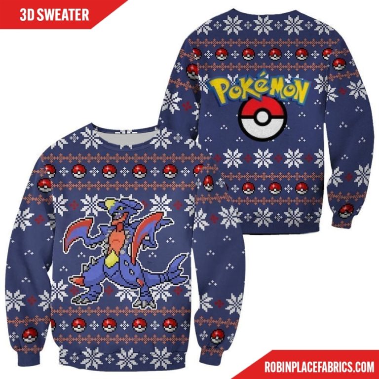 Pokemon Garchomp Ugly Christmas Sweater Custom Xmas Gift