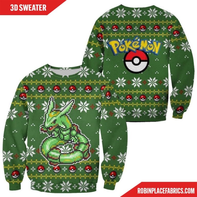 Pokemon Rayquaza Ugly Christmas Sweater Custom Xmas Gift
