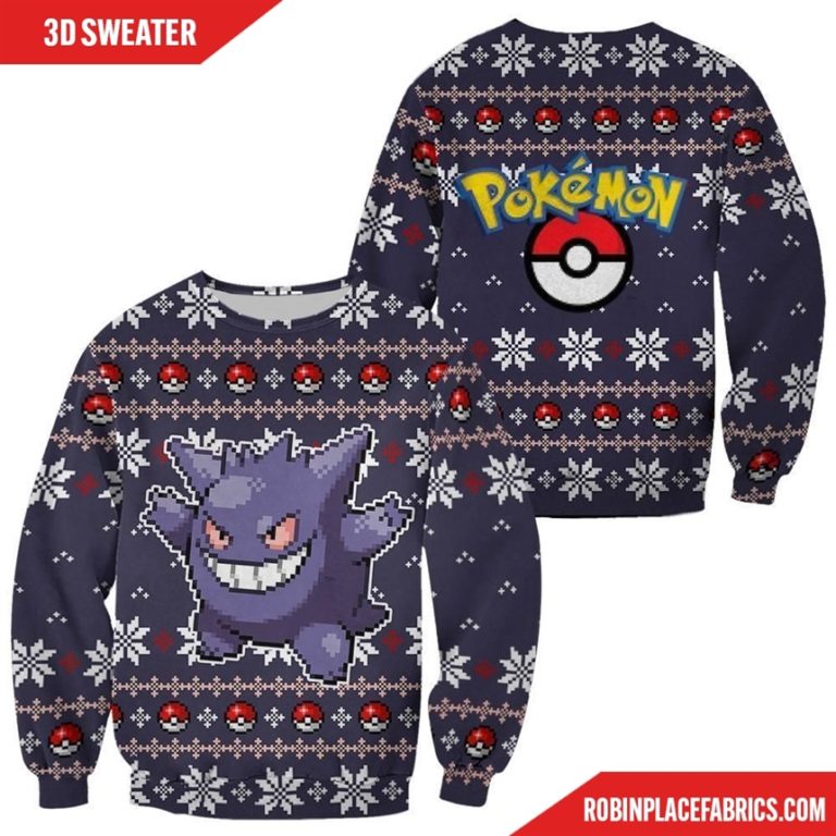 Pokemon Ugly Christmas Sweater Custom Gengar Xmas Gift