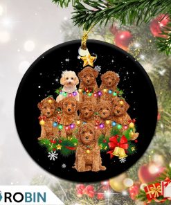Poodle Christmas Tree Lights Christmas Ornament