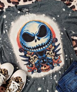 Pumpkin Jack Skeleton Nightmare Bleached T-Shirt Pumpkin Jack Skeleton Nightmare Bleached T-Shirt