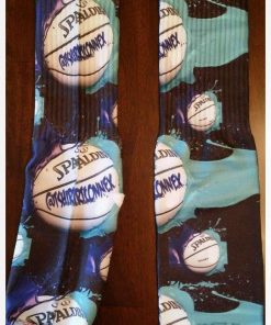 Purple & Teal Hornets Socks