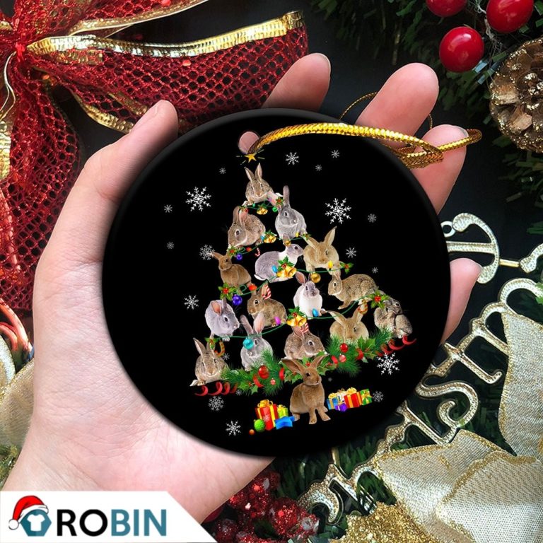 Rabbit Christmas Tree Snow Christmas Ornament