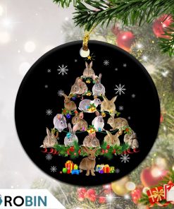 Rabbit Christmas Tree Snow Christmas Ornament