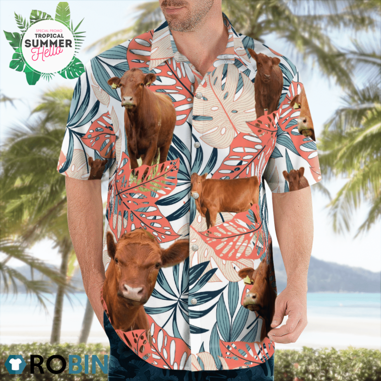 Red Angus Cattle Loves Hawaiian Shirts