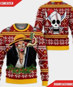 Red Hair Shanks Ugly Christmas Sweater Custom One Piece Anime Xmas Gifts