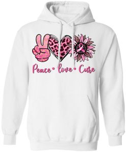 Breast cancer peace love cure shirt