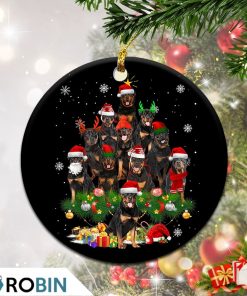 Rottweiler Christmas Tree Lights Christmas Ornament Rottweiler Christmas Tree Lights Christmas Ornament
