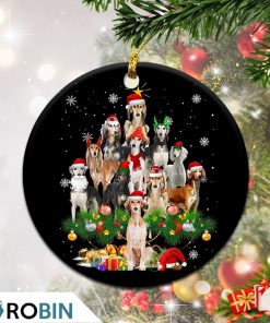 Saluki Christmas Tree Lights Christmas Ornament