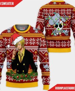Sanji Ugly Christmas Sweater Custom One Piece Anime Xmas Gifts