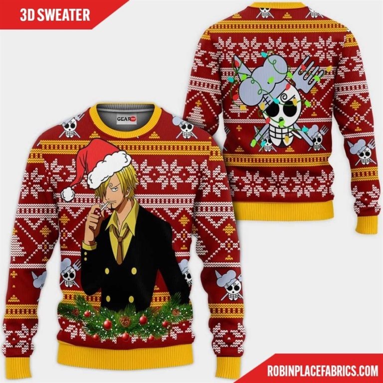 Sanji Ugly Christmas Sweater Custom One Piece Anime Xmas Gifts