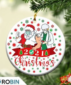 Santa Got His Vaccine Christmas 2021 Ornament