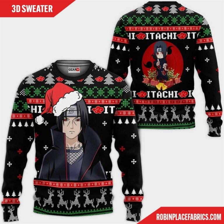 Santa Itachi Ugly Christmas Sweater Custom Naruto Anime Xmas Gifts