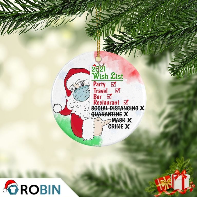 Santa Wish List Christmas 2021 Decoration Ornament