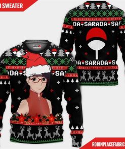 Sarada Uchiha Ugly Christmas Sweater Custom Boruto Anime Xmas Gifts