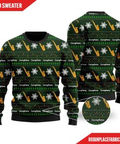 Saxophone Snowflakes Christmas Ugly Sweater