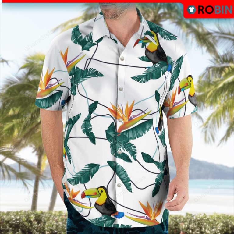 Toucan Bird Pineapple Hawaiian Shirt, Short Sleeve Button Shirt