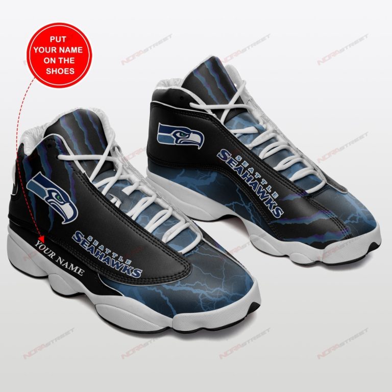 Seattle Seahawks Football Personalized Football Air JD13 Sneakers