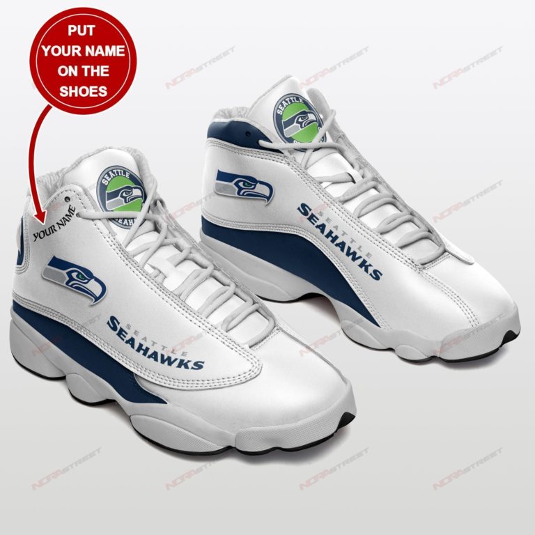 Seattle Seahawks Personalized Football Air Jordan 13 Shoes