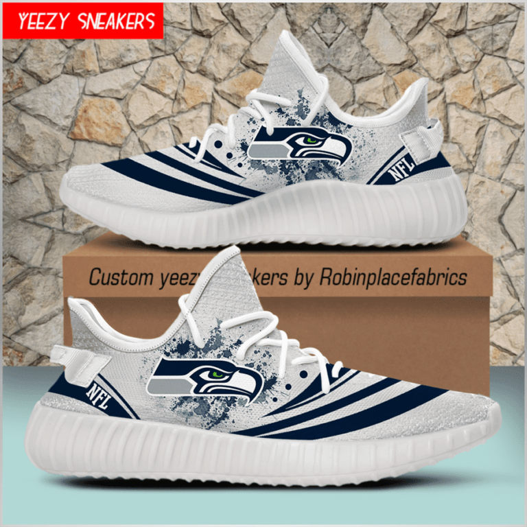Seattle Seahawks Yeezy Boost White Sneakers