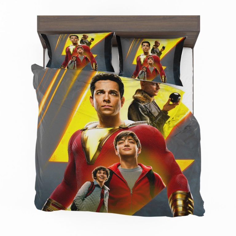 Shazam Movie DC Comics Zachary Levi Mark Strong Duvet cover and Pillow Case