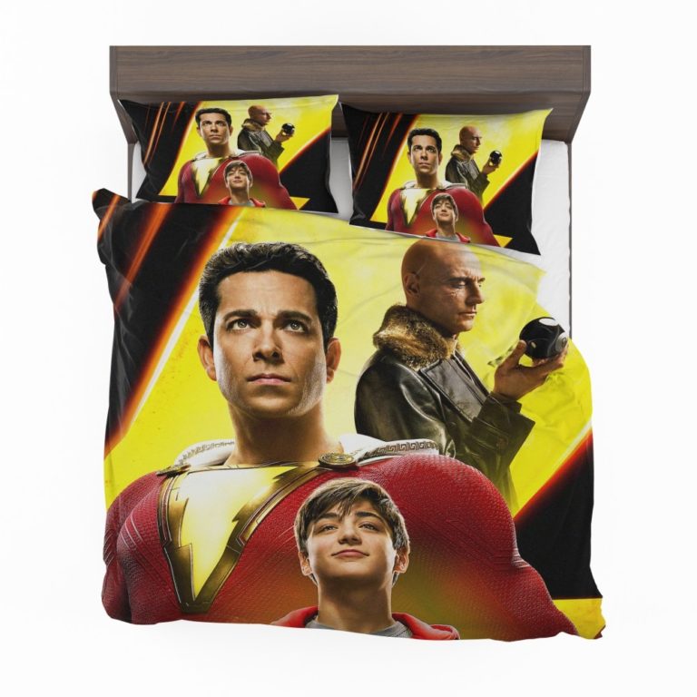 Shazam Movie Zachary Levi Mark Strong Asher Angel Bedding Set