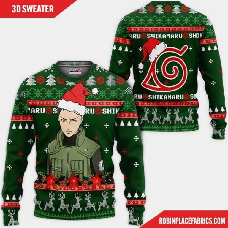 Shikamaru Ugly Christmas Sweater Custom Naruto Anime Xmas Gifts