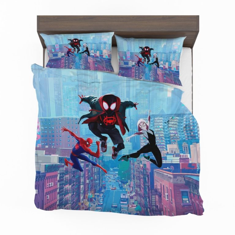 Spider-Man Into The Spider-Verse Movie Miles Morales Spider-Gwen Duvet cover and Pillow Case