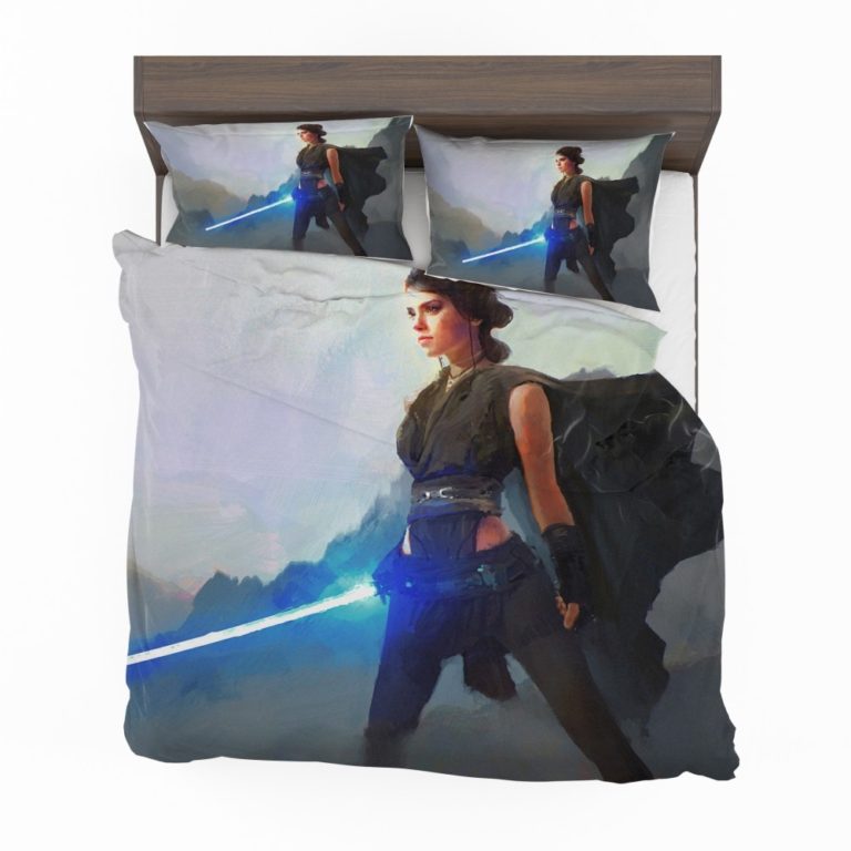 Star Wars Movie Artistic Daisy Ridley Jedi Lightsaber Rey Bedding Set